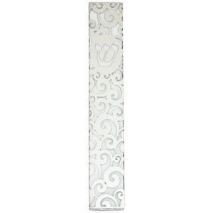 מזוזה מאלומיניום, גובה 12  פלקטה עיטורים