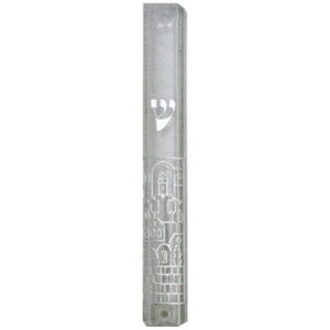 מזוזה מפלסטיק, גובה 12  כסף