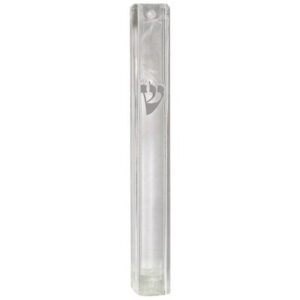 מזוזה מפלסטיק, גובה 20 שקוף כסף פקק מגומי