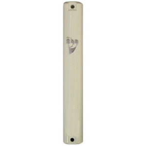 מזוזה מפלסטיק, גובה 12 בז' כסף פקק גומי