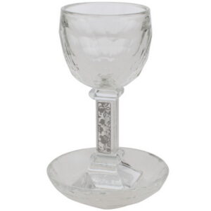ימ גביע קריסטל עם רגל ופלקטה "רימונים" 16 ס"מ