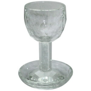 גביע קריסטל עם רגל ושבבי זכוכית 14 ס"מ