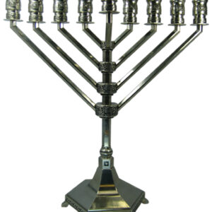 חנוכית חבד ניקל גודל 35.5 ס"מ