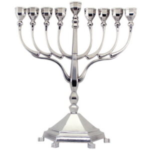 חנוכיה ניקל מהודרת "ענפים" 56 ס"מ