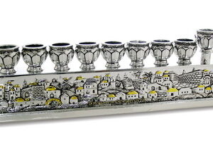 חנוכיה פולירייזן גל ירושלים מלא 30 ס"מ