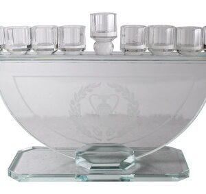 חנוכיה קריסטל עם לייזר - "כד וענפי זית" 26